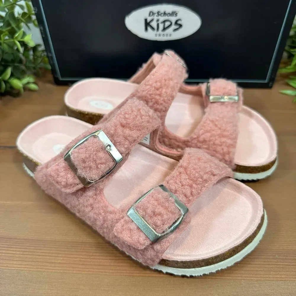 Dr.‎ Scholl's Girls Blaire Buckle Faux Fur Sandals Size 1